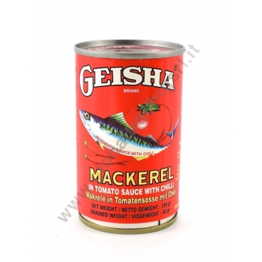 GEISHA MACKEREL TOMATO & CHILLI - SGOMBRI IN SALSA PICCANTE 50x155g