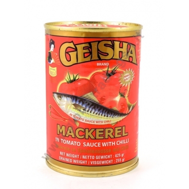 GEISHA MACKEREL TOMATO & CHILLI - SGOMBRI IN SALSA PICCANTE 12x425g