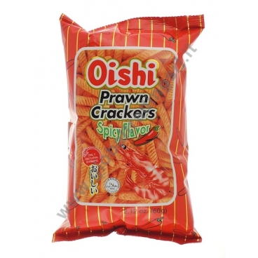 OISHI PRAWN CRACKERS HOT - SNACK SALATO 50x60g