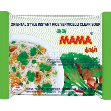 MAMA INSTANT NOODLES CLEAR SOUP RICE VERMICELLI 30x55g