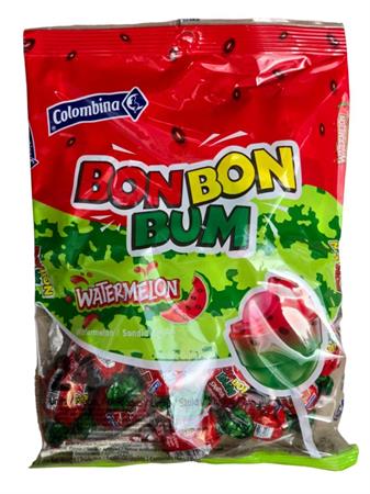 BON BON BUM WATERMELON - LECCA LECCA CON CHEWING GUM (24pz)15x408g*