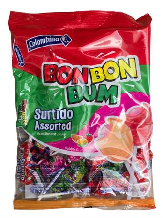 BON BON BUM ASSORTED - LECCA LECCA CON CHEWING GUM (24pz)15x408g*