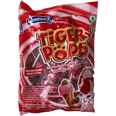 BON BON BUM TIGER HELADO FRESA - LECCA LECCA (24pz)15x408g*