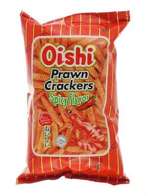 OISHI PRAWN CRACKERS HOT - SNACK SALATO 50x60g