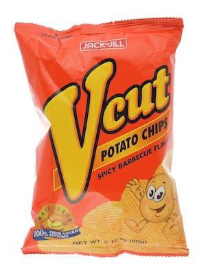 J&J V CUT POTATO CHIPS SPICY BBQ 50x60g