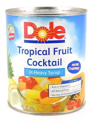 DOLE TROPICAL FRUIT COCKTAIL - FRUTTA SCIROPPATA 24x822g