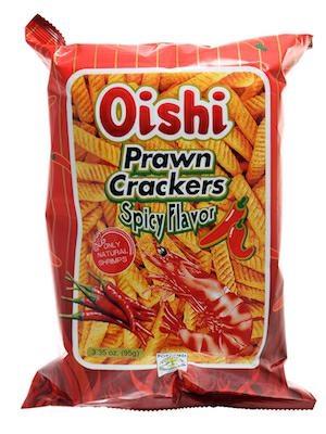 OISHI PRAWN CRACKERS HOT - SNACK SALATO 30x90g