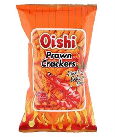 OISHI PRAWN CRACKERS SWEET HOT - SNACK SALATO 50x60g