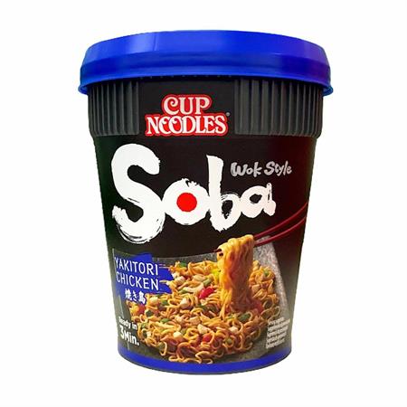 NISSIN CUP SOBA YAKITORI CHICKEN - NOODLES ISTANTANEI 8x89g (UT)