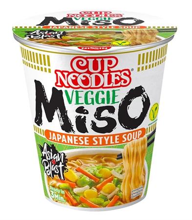 NISSIN CUP VEGGIE MISO - NOODLES ISTANTANEI 8x67g