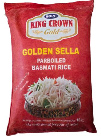 KING CROWN GOLDEN SELLA - RISO BASMATI PARBOILED 18kg* ND