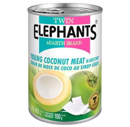 TWIN ELEPHANTS YOUNG COCONUT MEAT - POLPA DI COCCO 12x425g