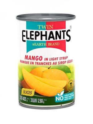 TWIN ELEPHANTS MANGO IN SYRUP - MANGO IN SCIROPPO 24x425g