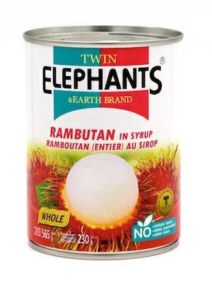 TWIN ELEPHANTS RAMBUTAN IN SYRUP - RAMBUTAN IN SCIROPPO 24x565g