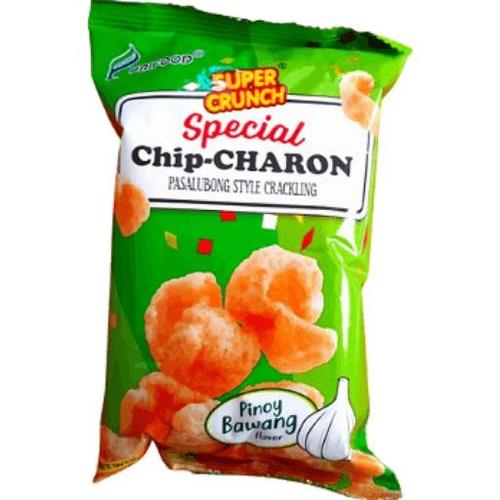 SUPER CRUNCH CHIPCHARON PINOY BAWANG - SNACK SALATO 25x90g