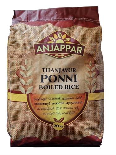 ANJAPPAR PONNI BOILED RICE - RISO PARBOILED 20kg*