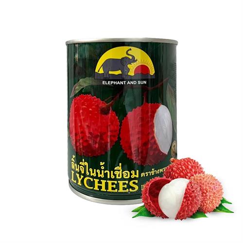 ELEPHANT AND SUN LYCHEES - LITCHI IN SCIROPPO 24x565g