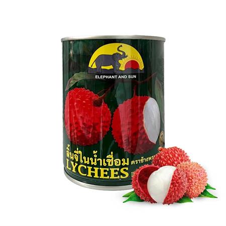 ELEPHANT AND SUN LYCHEES - LITCHI IN SCIROPPO 24x565g