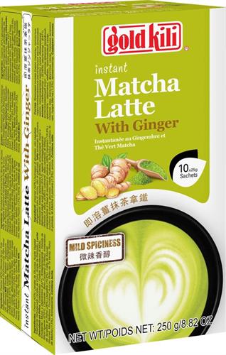 GOLD KILI MATCHA LATTE W/GINGER - BEVANDA SOLUBILE (10 bags) 24x250g *