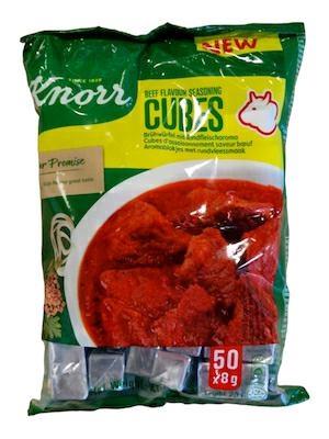 KNORR CUBES BEEF - CONDIMENTO IN DADO (BUSTA 50pz) 14x400gr * ND ean cam