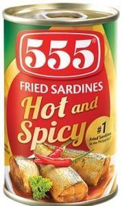 555 FRIED SARDINES HOT&SPICY - ALACCE FRITTE IN SALSA PIC. 50x155g *