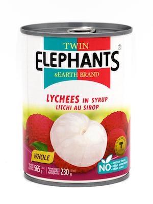 TWIN ELEPHANTS LYCHEES - LITCHI IN SCIROPPO 24x565g *
