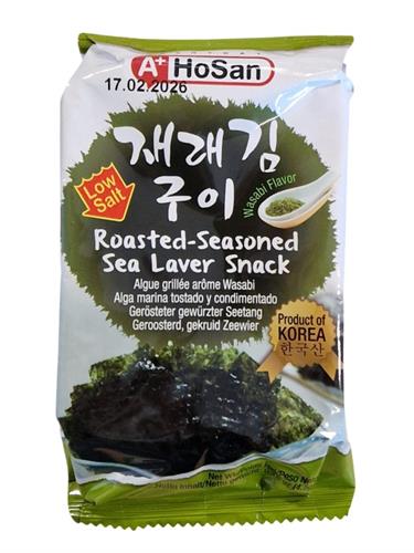 HOSAN ROASTED SEAWEED SNACK - WASABI - SNACK DI ALGHE (24x) 3x4,5g