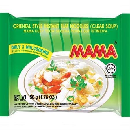 MAMA INSTANT NOODLES CLEAR SOUP FLAT NOODLES 30x50g (FR/AE)